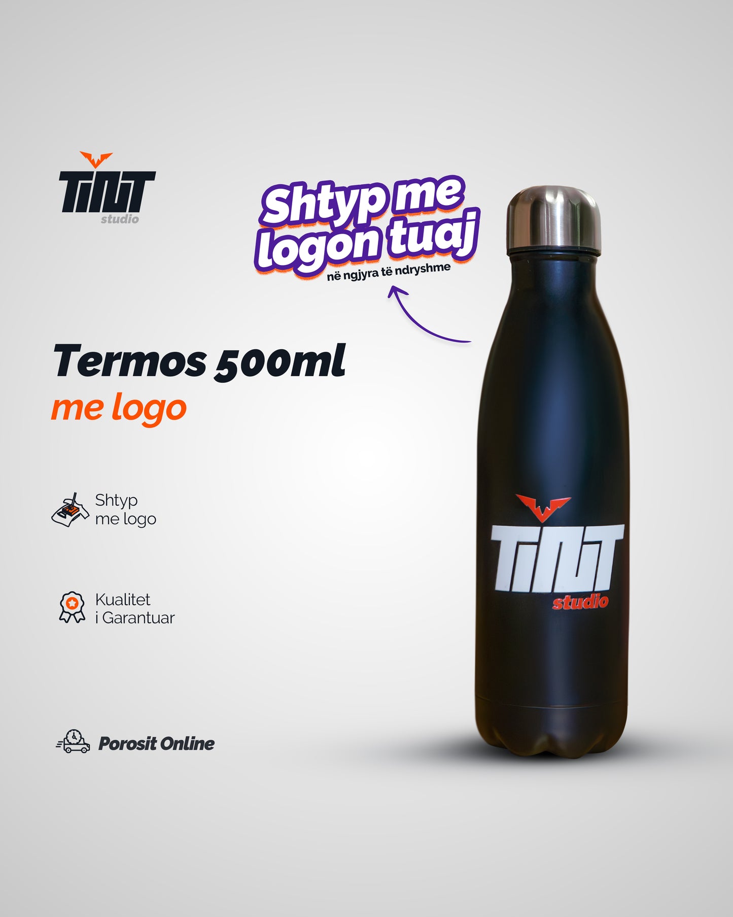 Termos metalik 500ml me logon tuaj