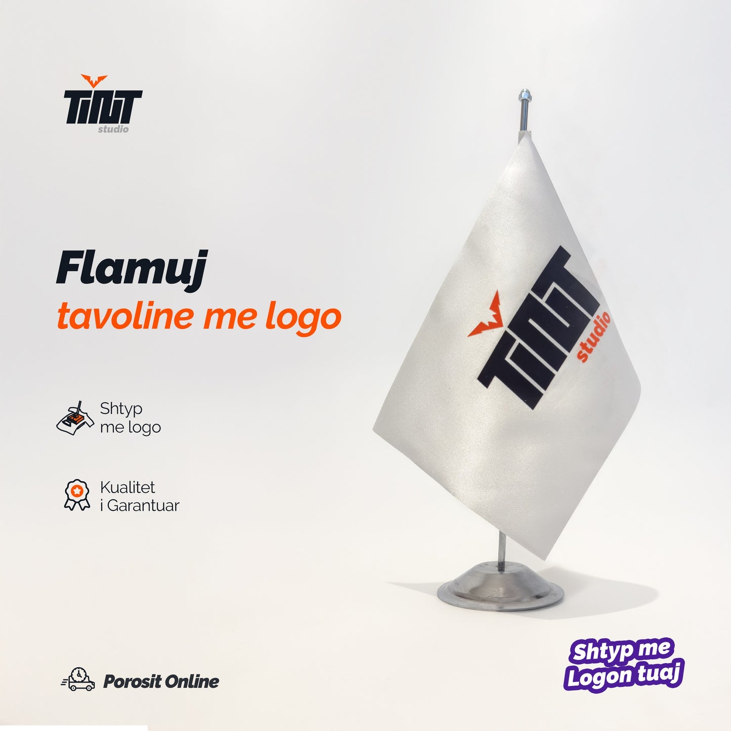 Flamur Tavoline me logon tuaj